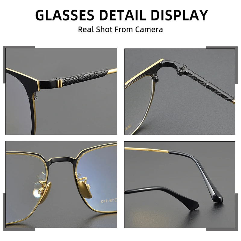 Titanium Reading Glasses - Ultralight Square Frame With Photochromic Lenses