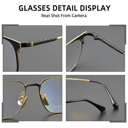 Titanium Reading Glasses - Ultralight Square Frame With Photochromic Lenses