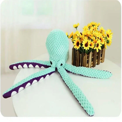 Pet plush octopus toy interactive sound anti-demolition home large and small dog boredom companion dog toy