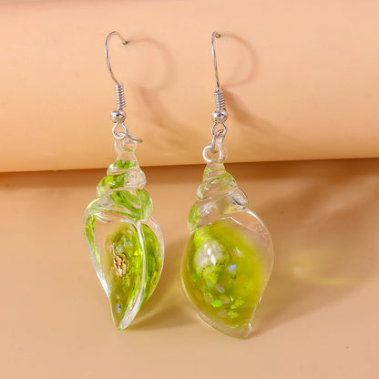 Aihua Colorful Resin Summer Beach Shell Conch Earrings for Women Girls Vacation Earrings Brincos Sweet Jewelry Gifts