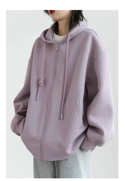 CHIC VEN Women Sweatshirts Hoodies Solid Loose Casual Hooded Female Tops Lady Coat Medium Length Overcoat Spring Autumn 2025