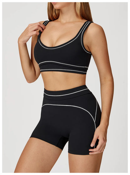 Fitness Suit 2PCS Yoga Set Women's Tracksuit Sports Outfits Gym Running Push Up Sportswear Legging Athletic Wear Workout Clothes