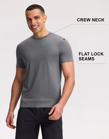 Pioneer Camp Men's T-Shirt Bamboo Viscose Ultra Soft Plain Male Shirts Cooling Crew Neck Casual Basic Tee Shirt Undershirt
