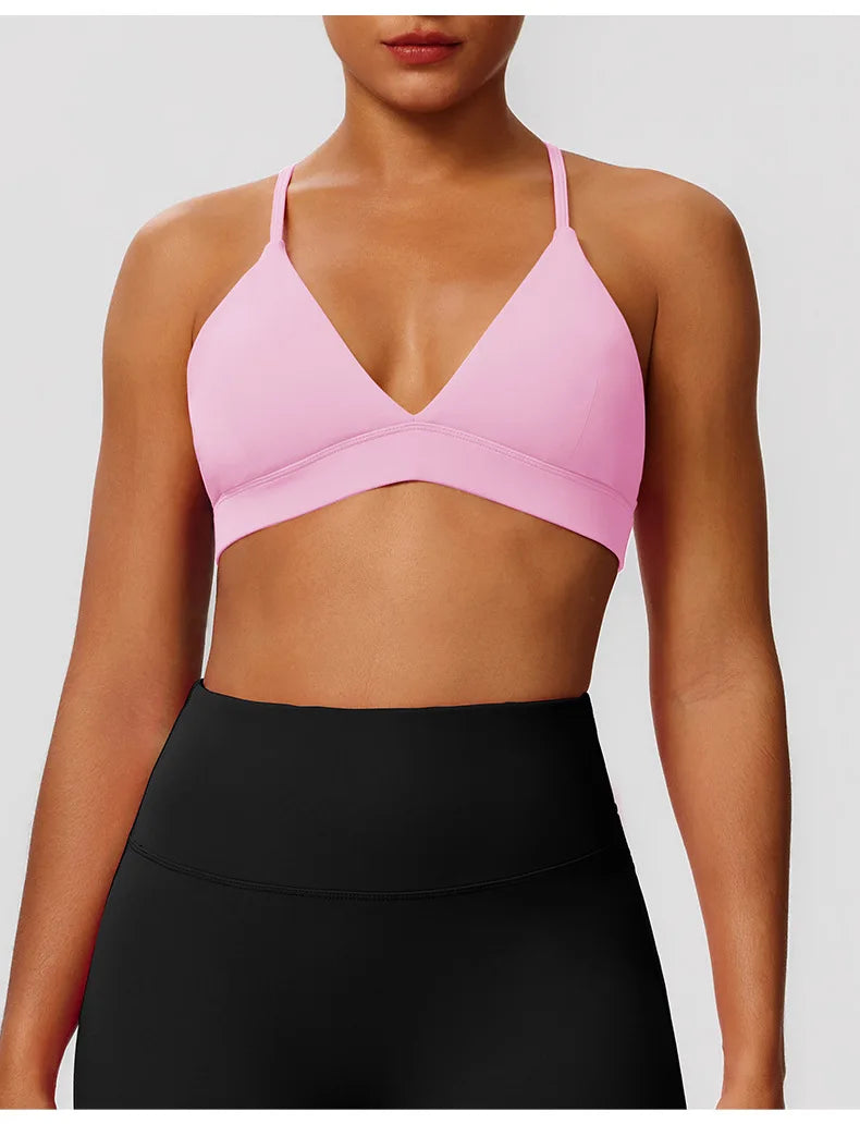 Tight Yoga Bra Women's Camisole Beautiful Back No Steel Ring Sports Bra Quick Drying Running Yoga Clothes Fitness Chest Pads
