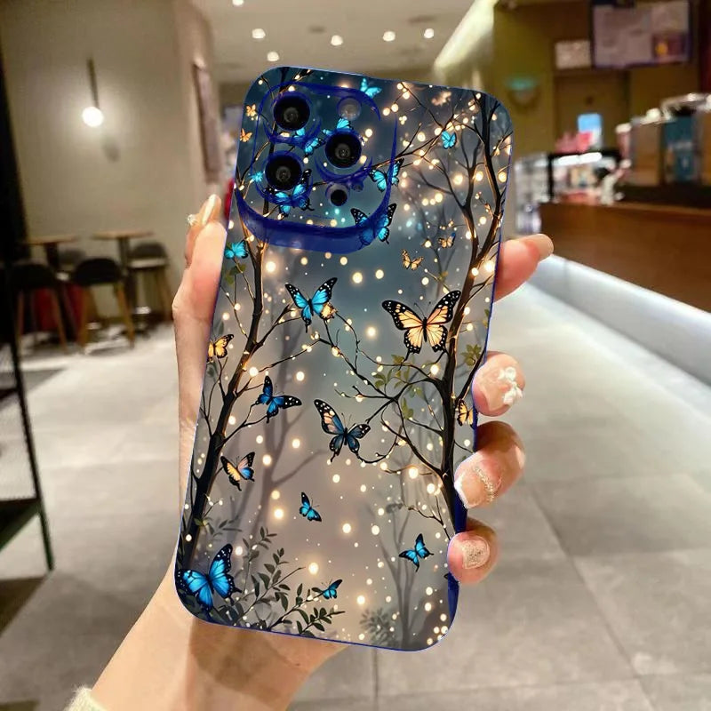 Glow In The Dark Butterfly Phone Case For Samsung Galaxy A06 A16 A55 A54 5G A53 A14 A34 A15 A35 S21 FE S25 S22 S23 S24 S26 Ultra