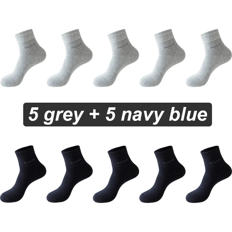Bamboo Fiber Socks Men Casual Business - Anti Bacterial Breathable Knit Ankle Socks