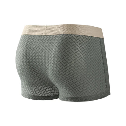 MiiOW 3Pcs Ice Silk Men Jacquard Boxer Shorts 10A Antibacterial Men's Panties Man Underpants Men's Refreshing Sports Underwear