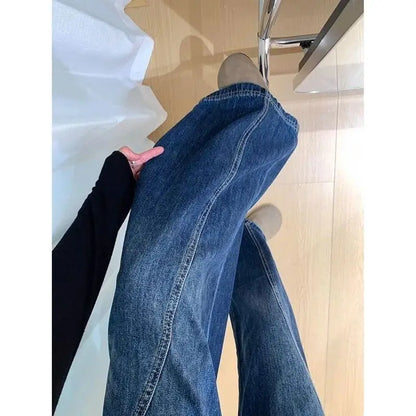 Y2k Womens Jeans Loose Fit Straight Leg Wide Trousers Baggy Denim Pants Casual Streetwear High Waist Vintage Washed Y2k Jeans