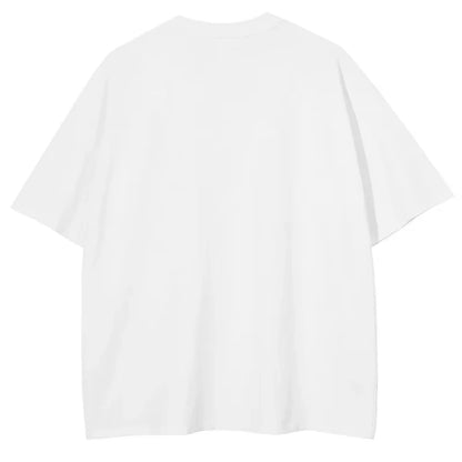 T-shirt men's street clothing Japanese cartoon pattern T-shirt neutral casual white cotton Women T-shirt top