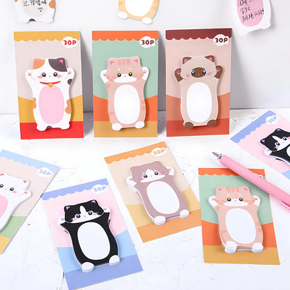 Aesthetic Cat Sticky Notes - Cute Kawaii Memo Pad for Daily Planning