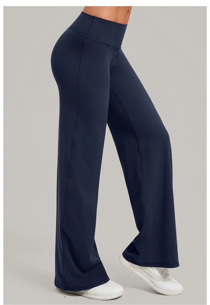Pilates Straight Yoga Pants Versatile Loose High Waist Wide Leg Pants Women Running Push Up Sports Fitness Hip Show Pants Female