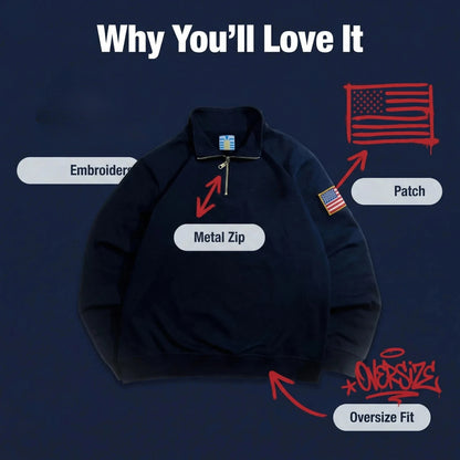 Quarterzip Embroidery Hoodie Y2k Sweatshirt Pullover Streetwear Hot Sell Fast Delivery Oversized Tracksuit Men Clothing