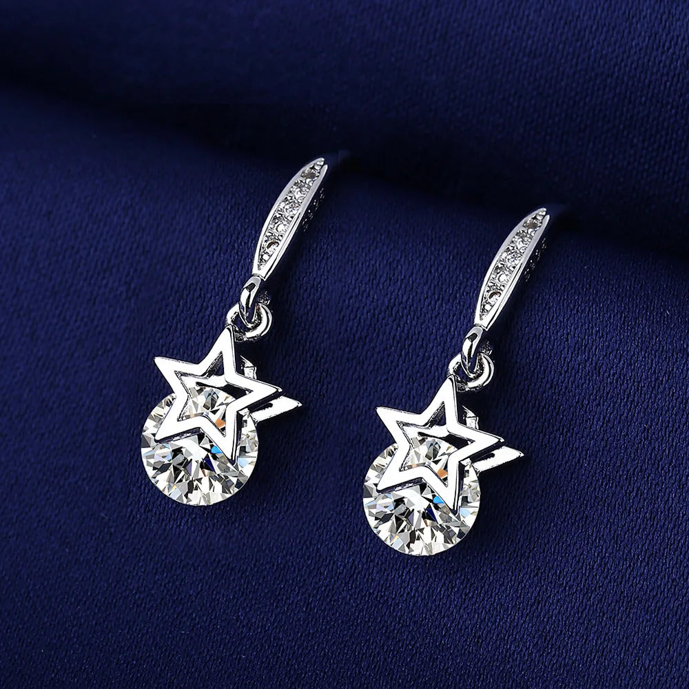 925 Sterling Silver CZ Stud Earrings - Cute Fashion Jewelry for Women and Teens