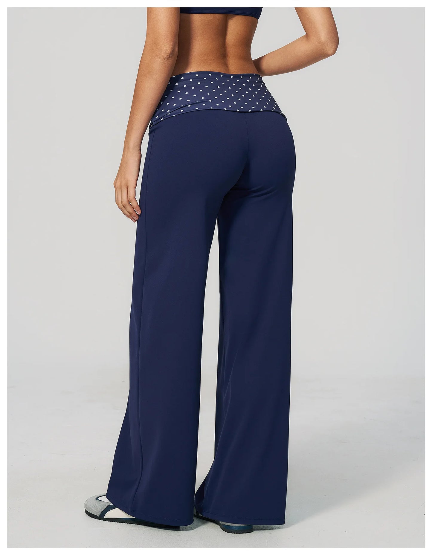 Women's Wide Leg Yoga Pants Breathable Sports Fitness Bell-bottoms High Waist Striped Yoga Pants Polka Dot Workout Flared Pants