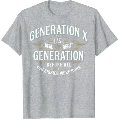 Men's Women Funny Generation X Ironic Humor T Shirt with Donkey Cotton Tee Streetwear Oversized Summer Loose Novelty Top Casual