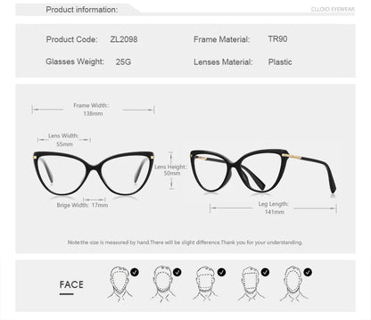 Luxury Cat Eye Glasses – Versatile Reading Glasses Women with Anti Blue Light Lenses