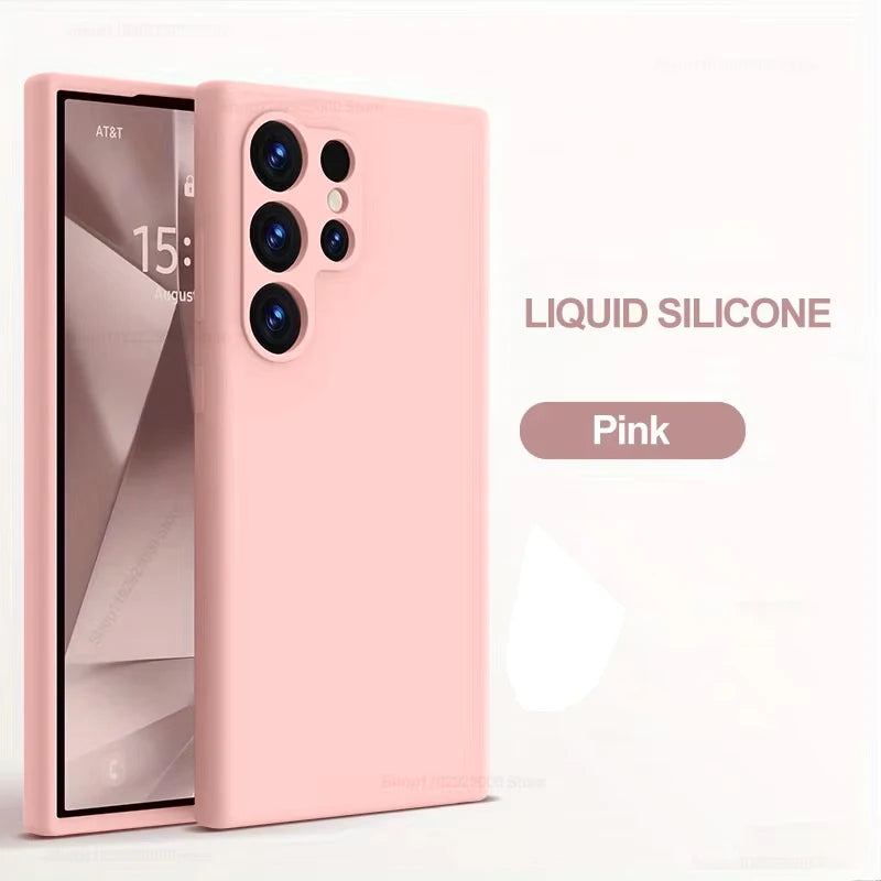 Case For Samsung S26 Ultra Liquid Silicone Case For Samsung Galaxy S26 S25 S24 Ultra Plus Soft Cover For Samsung S23 Ultra Cases