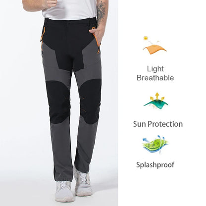 Men's Hiking Pants Summer ultra-thin, Breathable and cool Quick Dry Lightweight Cargo Work Golf Travel Pants with Zipper Pocket
