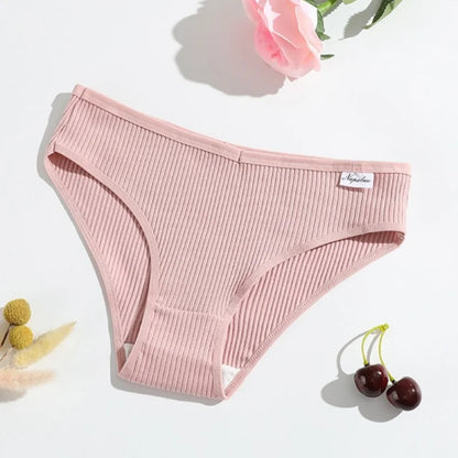 3Pcs/Set Cotton Panties Women Solid Color Soft Breathable Briefs Female Underpants Comfort Stretch Sexy Lingerie S-XL