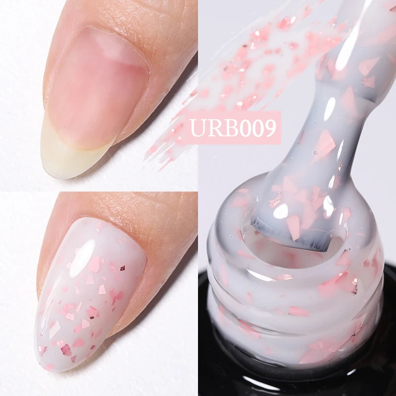 Nude Crystal Rubber Base Gel - 7ml Semi-Permanent Soak Off UV LED Nail Varnish