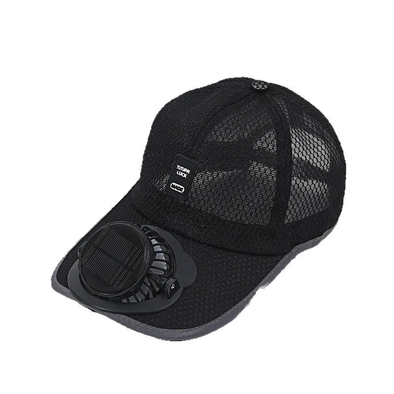 Solar Charging Fan Hat - Breathable Mesh UV Protection Baseball Cap for Men Women, Summer Outdoor Sun Hat