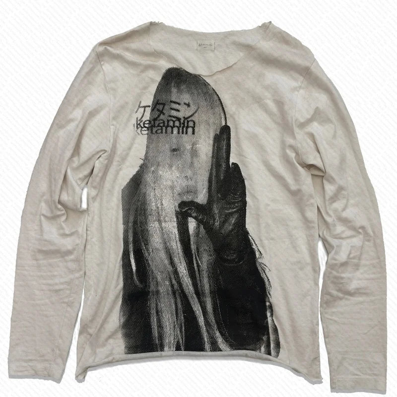 Emo Printing Sexy Y2k Long-sleeve Tops Gothic Punk Girl Graphic Women's Long-sleeve Tees Trashy Fairy Printing 2000s Long-sleeve