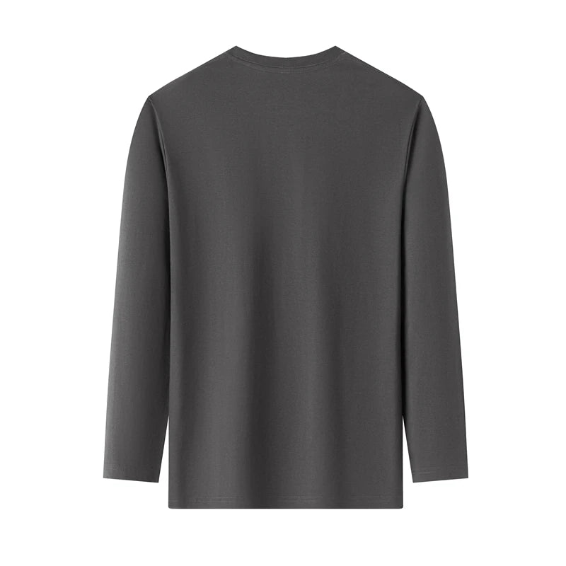 Men's Cotton T-Shirt - Long Sleeve Tee | Breathable Solid Color Shirt, Casual Summer Top