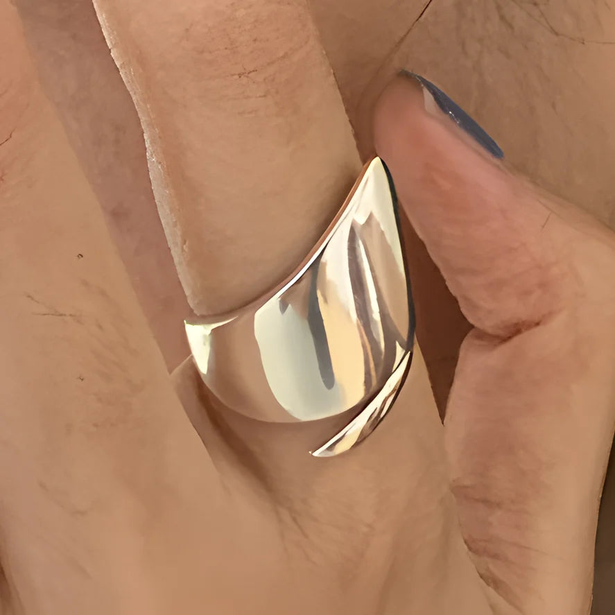 Sterling Silver Rings Adjustable Vintage Hip Hop Couples Silver Bands | Hollow Line Design