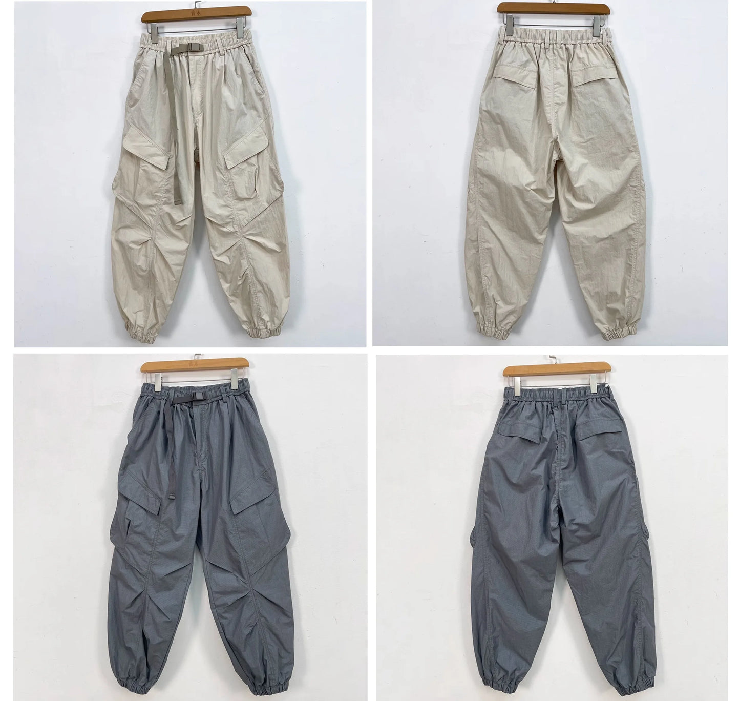 Korean Techwear Cargo Pants Men Spring Summer Quick Dry Lightweight Streetwear Casual Loose Fit Tapered Joggers Hip Hop Trendy