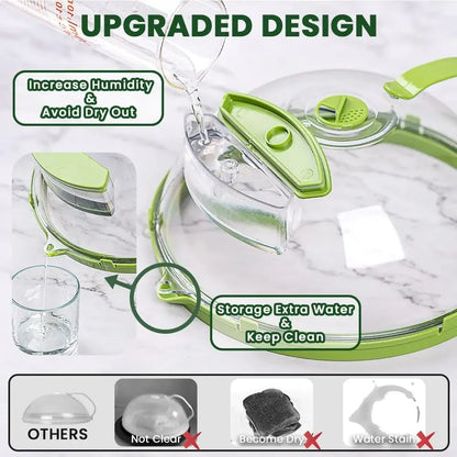 Microwave Food Cover - Clear Splatter Guard with Steamer and Handle for 10 Inch Plates