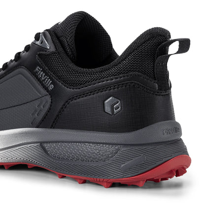FitVille Men'S Wide Waterproof Spikeless Golf Shoes, High Traction Anti-Slip Sole, Shock Absorption Cushioning Arch Support Professional Golf Trainers, Roomy Toe Box For Wide & Fat Feet