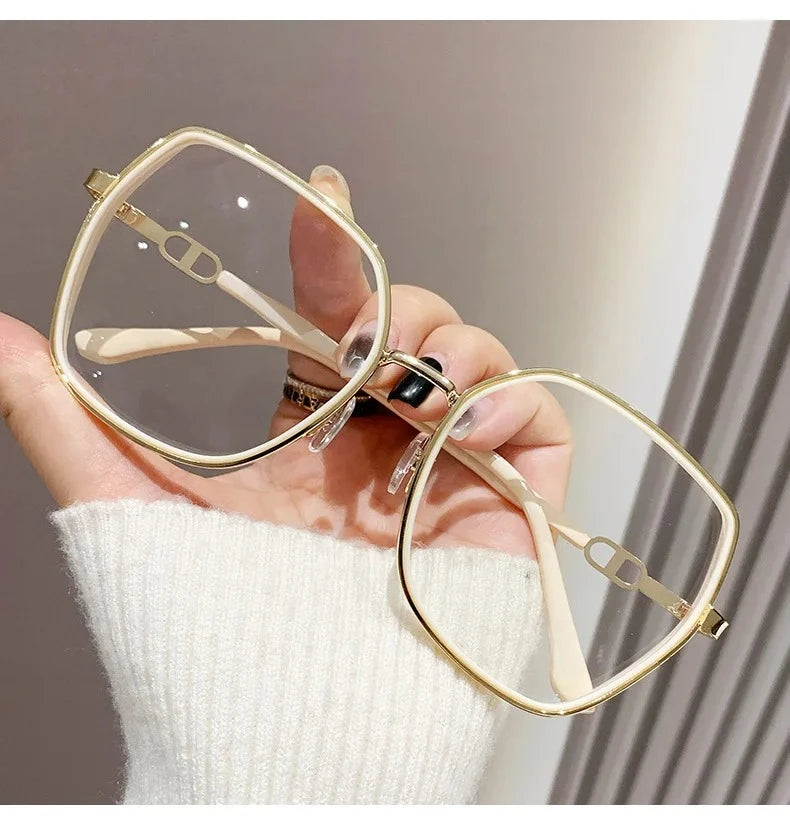 Anti Blue Light Glasses – Oversized Polygonal Frames with Transparent Acrylic Lenses