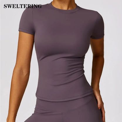 Women Yoga Top - Seamless Sport Shirt | Breathable Short Sleeve Gym Tee