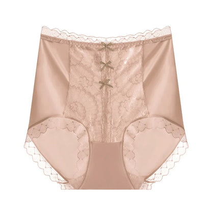High Waist Lace Women Panties Ice Silk Thin Elastic Briefs Lingerie Seamless Luxury Breathable Underwear Butt Lifting Underpants