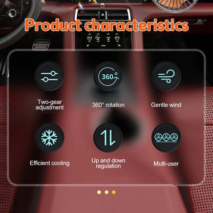 12V Automotive Fan Car Fan 24V 360° Adjustable 3-Head Air Fan Low Noise Multifunctional Temporary Parking Fan for Auto Vehicles