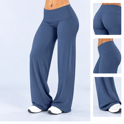 DFXEN LOGO Women’s Wide Leg Yoga Pants High Waist Butt Lift Stretchy Soft Flare Leggings Gym Workout Fitness Casual Sports