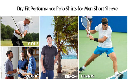 True Classic Novelty Polo Shirts for Men – Mens Polo Shirts Short Sleeve Quick Dry Fit Golf Athletic Shirt for Men