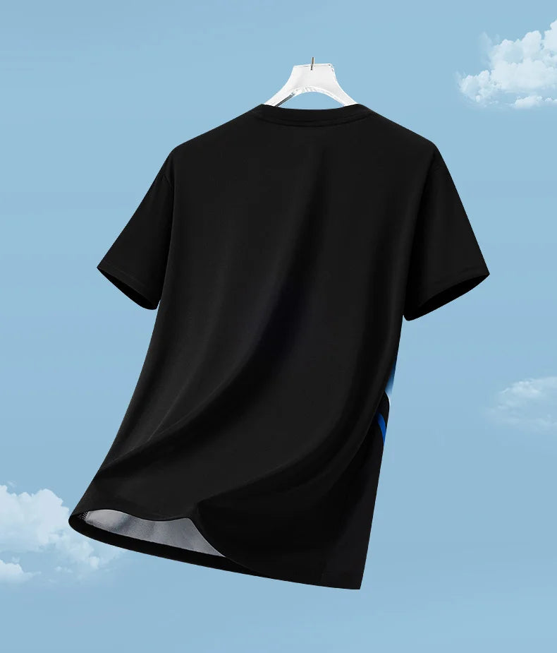 Men's Gradient Ice-Silk T-Shirt – Quick-Dry Running & Training Top