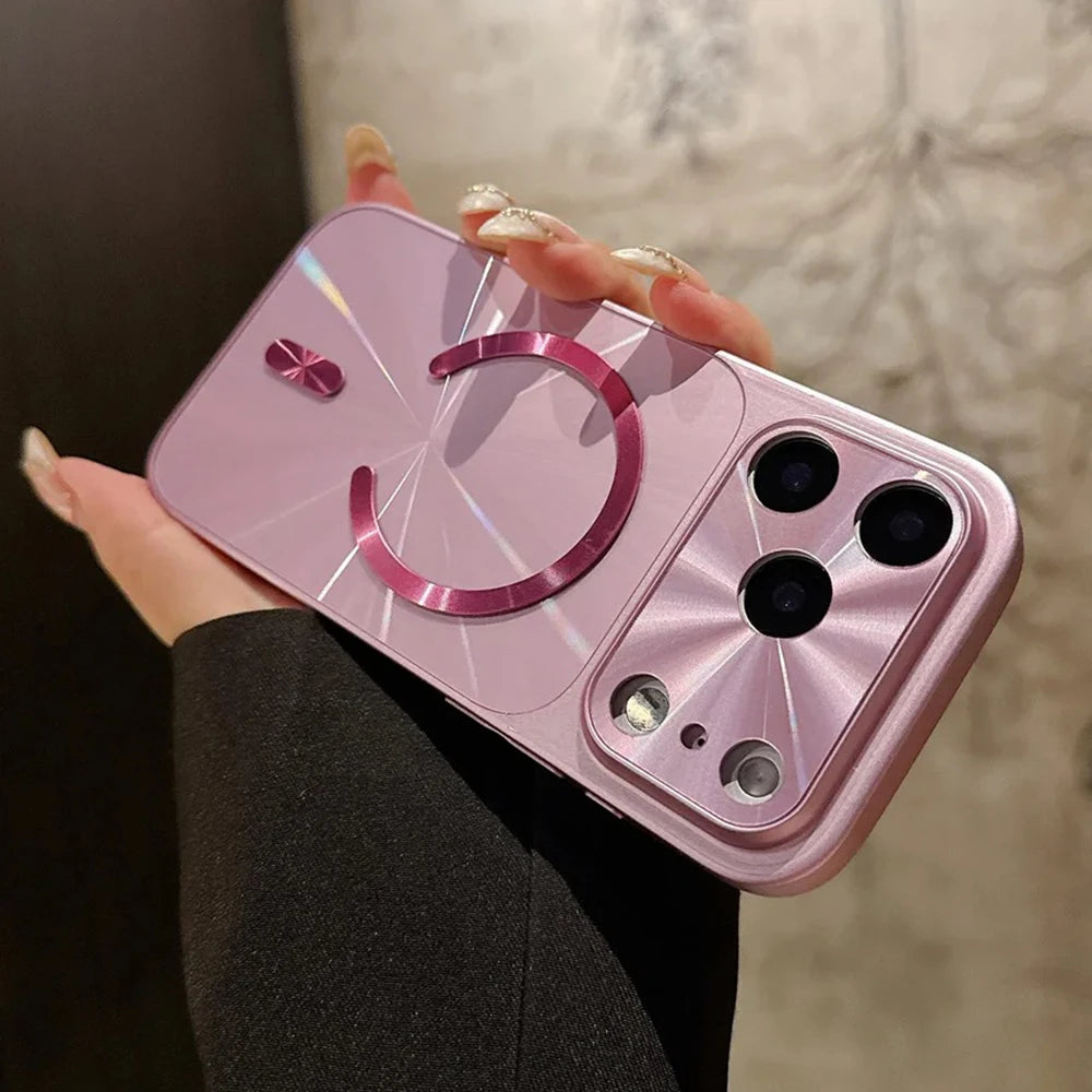 Luxury Glitter Laser Magnetic Phone Case for iPhone 17 16 15 14 13 Pro Max 17Pro Shockproof Cases for iPhone17 16 Pro Max Cover