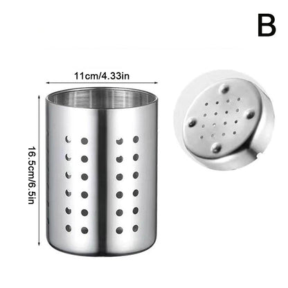 Stainless Steel Cutlery Holder - Kitchen Utensil Organizer & Drainage Basket