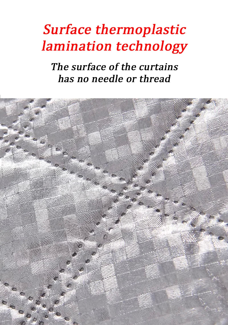 Waterproof Cotton Curtains - Windproof Window Drapes | Thermal Insulation & Frost Resistant Film