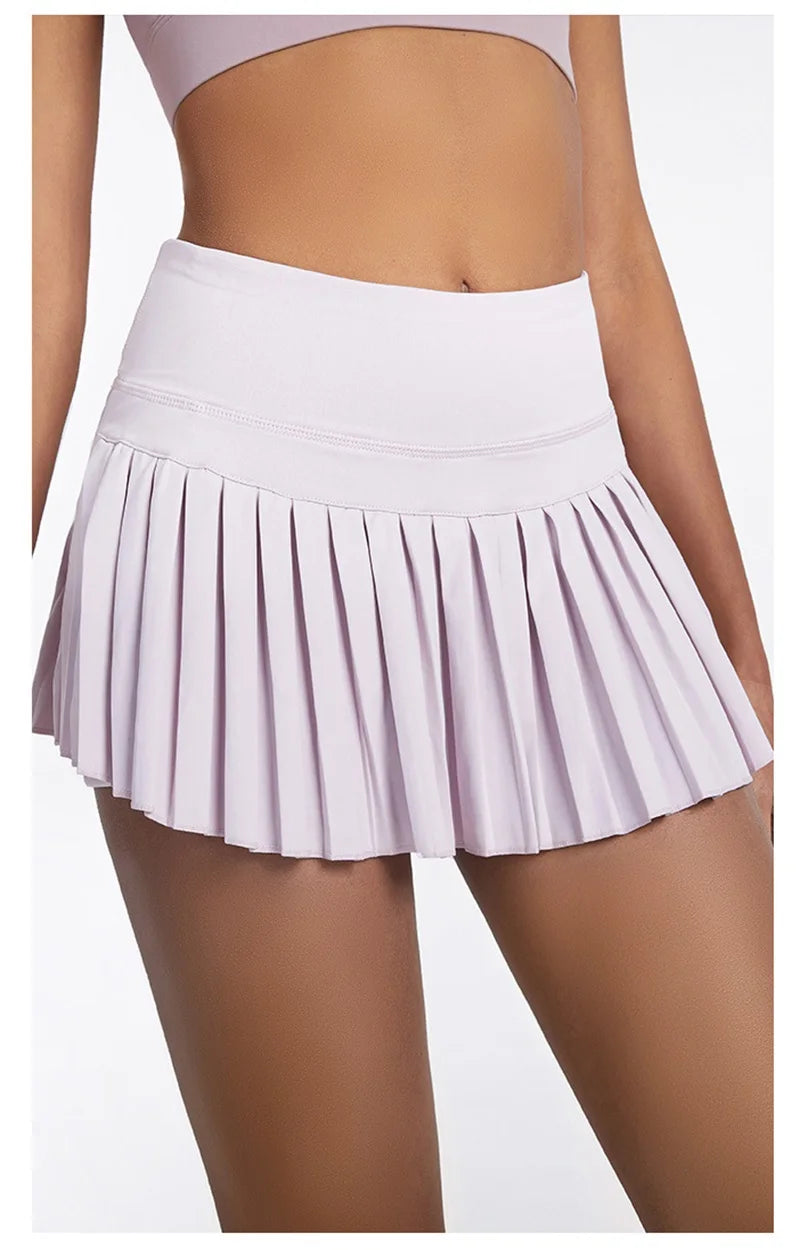 Cloud Hide Safe Tennis Skirts XS-XXL Gym Golf Running Pleated Pantskirt SEXY Women Sports Fitness Shorts Pocket High Waist Skort