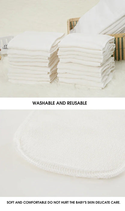 2/5pcs/10pcs Baby Reusable Diapers Washable Ecological Nappies Inserts Cotton Cloth Diapers for Children Breathable Absorbent