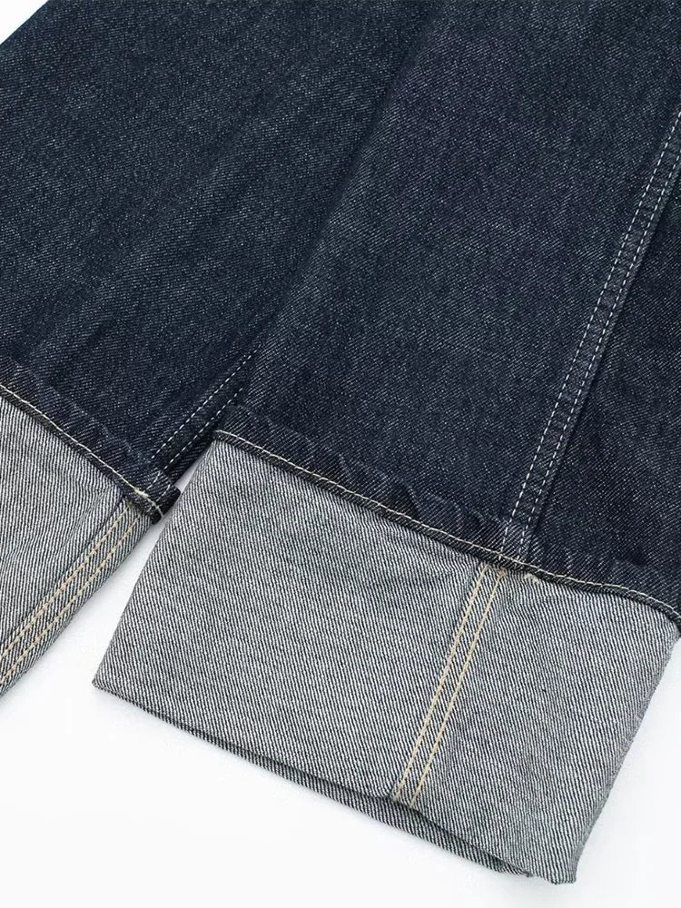 Women Denim Jacket – Single Breasted Blue Vintage Lapel Jacket With Pockets