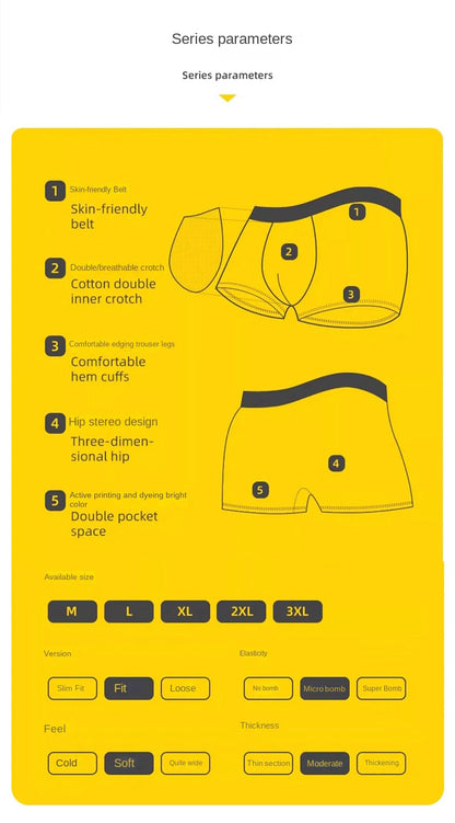 3Pcs Underwear Men's Boxer Shorts Sexy Panties Cotton Boxers Man Underpants Male Shorts Homme U Convex Lingerie Wholesale Lots