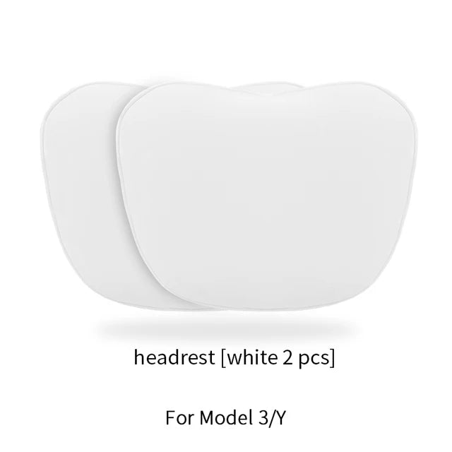 Tesla Neck Pillow – Soft Car Seat Cushion with Premium Nappa Leather & Elastic Strap