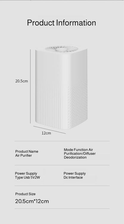 Air Purifier - High Efficiency Deodorizing Desktop Indoor Purifier - ZOOMNSTORE