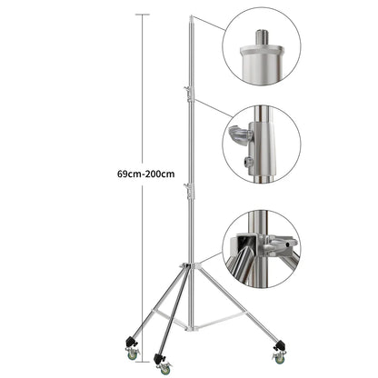 Stainless Steel Tripod 2.8m Heavy Duty Light Stand With 1/4, 3/8 Conversion Head for Studio Softbox Photographic Equipment