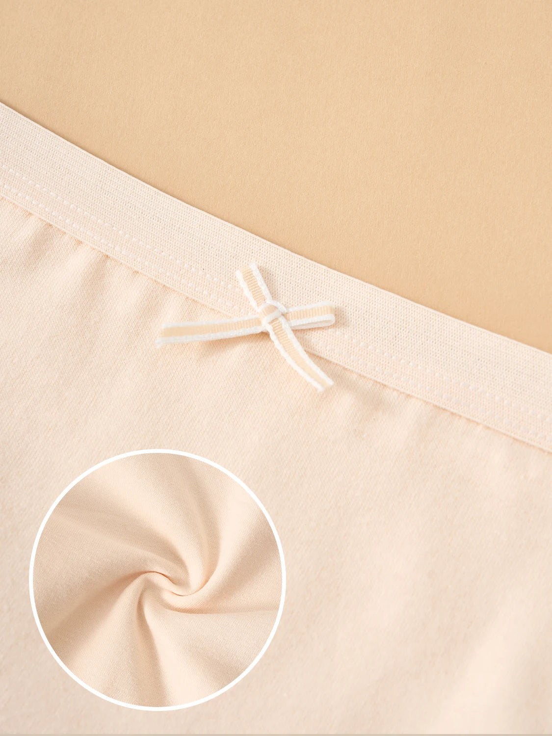 5PCS Maillard Color Pure Cotton Women's Underwear Solid Color Comfortable Panties Girls Low-Rise Briefs Casual Daily Wear