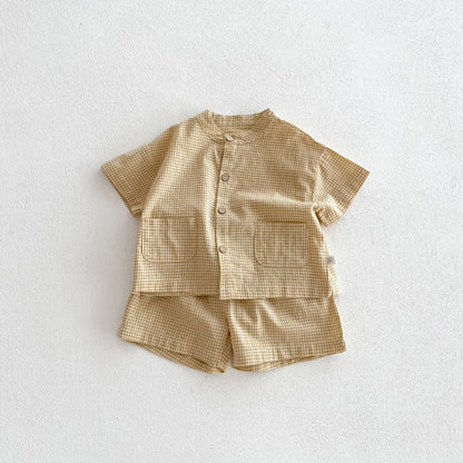 MILANCEL Chidren Clothing Set Casual Boys Suit  Short Sleeve Shirt And Pants 2 PCs Clothes Suit